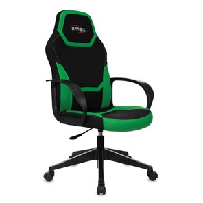 Компьютерное кресло BRABIX "Alpha GM-018", ткань/экокожа, черное/зеленое, 532639, GM-018_532639 в Магадане
