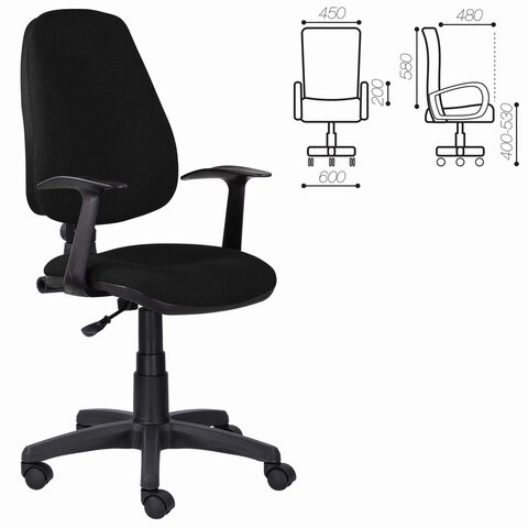 Компьютерное кресло Brabix Comfort MG-321, регулируемая эргономичная спинка, ткань, черное в Магадане - изображение 5