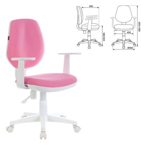 Кресло Brabix Fancy MG-201W (с подлокотниками, пластик белый, розовое) 532409 в Магадане - предосмотр 3