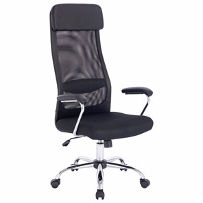 Офисное кресло BRABIX "Flight EX-540", хром, ткань TW, сетка, черное, 532515 в Магадане - предосмотр
