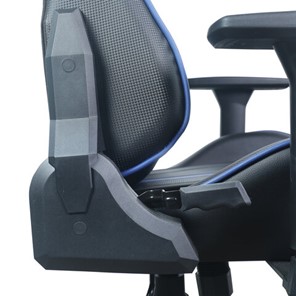 Офисное кресло BRABIX "GT Carbon GM-120", две подушки, экокожа, черное/синее, 531930 в Магадане - предосмотр 14