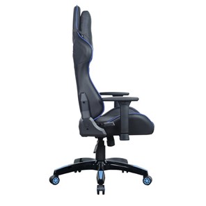 Офисное кресло BRABIX "GT Carbon GM-120", две подушки, экокожа, черное/синее, 531930 в Магадане - предосмотр 4