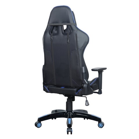 Офисное кресло BRABIX "GT Carbon GM-120", две подушки, экокожа, черное/синее, 531930 в Магадане - изображение 5