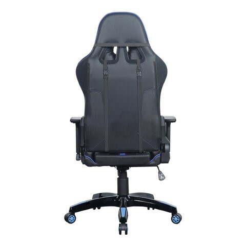 Офисное кресло BRABIX "GT Carbon GM-120", две подушки, экокожа, черное/синее, 531930 в Магадане - изображение 6