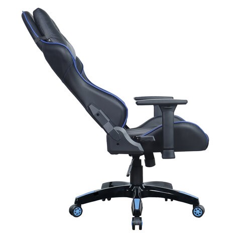 Офисное кресло BRABIX "GT Carbon GM-120", две подушки, экокожа, черное/синее, 531930 в Магадане - изображение 7