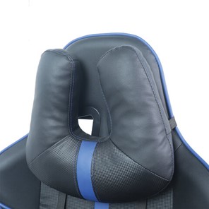 Офисное кресло BRABIX "GT Carbon GM-120", две подушки, экокожа, черное/синее, 531930 в Магадане - предосмотр 8