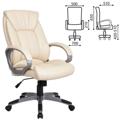 Офисное кресло BRABIX "Maestro EX-506", экокожа, бежевое, 531168 в Магадане - изображение 1