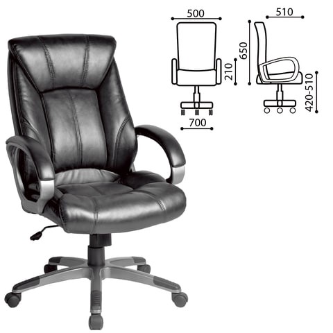 Офисное кресло BRABIX "Maestro EX-506", экокожа, черное, 530877 в Магадане - изображение 1