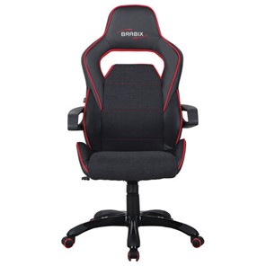 Кресло офисное Brabix Nitro GM-001 (ткань, экокожа, черное, вставки красные) 531816 в Магадане - предосмотр 2