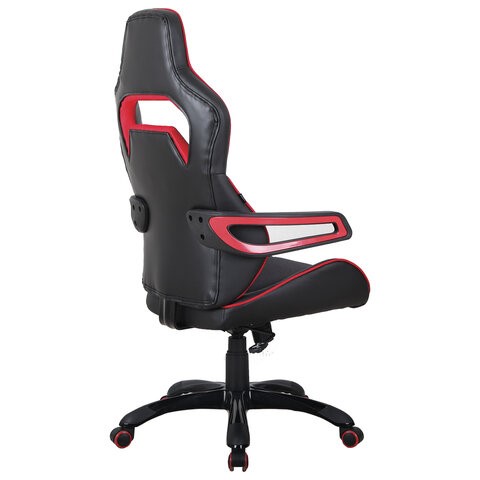 Кресло офисное Brabix Nitro GM-001 (ткань, экокожа, черное, вставки красные) 531816 в Магадане - изображение 4
