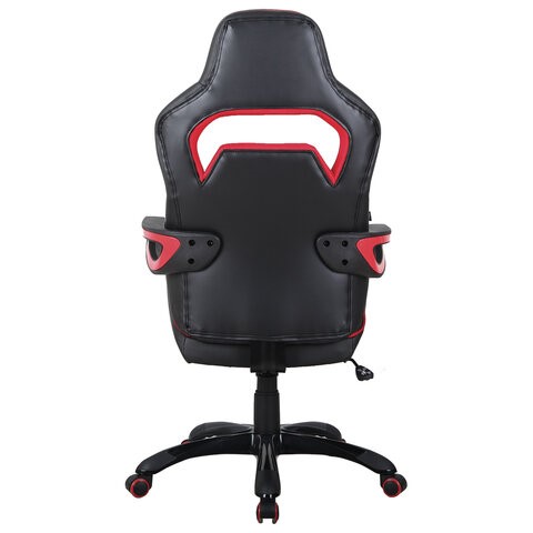 Кресло офисное Brabix Nitro GM-001 (ткань, экокожа, черное, вставки красные) 531816 в Магадане - изображение 5