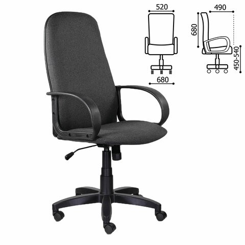 Кресло компьютерное Brabix Praktik EX-279 (ткань JP/кожзам, серое) 532018 в Магадане - изображение 6