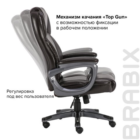 Офисное кресло Brabix Premium Favorite EX-577 (пружинный блок, рециклир. кожа, коричневое) 531936 в Магадане - изображение 19