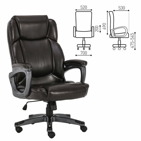 Офисное кресло Brabix Premium Favorite EX-577 (пружинный блок, рециклир. кожа, коричневое) 531936 в Магадане - изображение 14