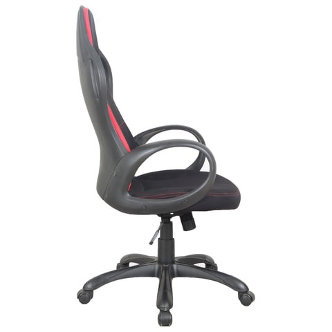 Кресло компьютерное Brabix Premium Force EX-516 (ткань, черное/вставки красные) 531571 в Магадане - изображение 2