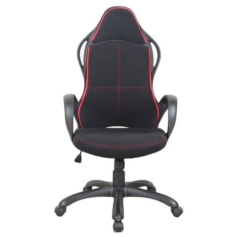 Кресло компьютерное Brabix Premium Force EX-516 (ткань, черное/вставки красные) 531571 в Магадане - изображение 5