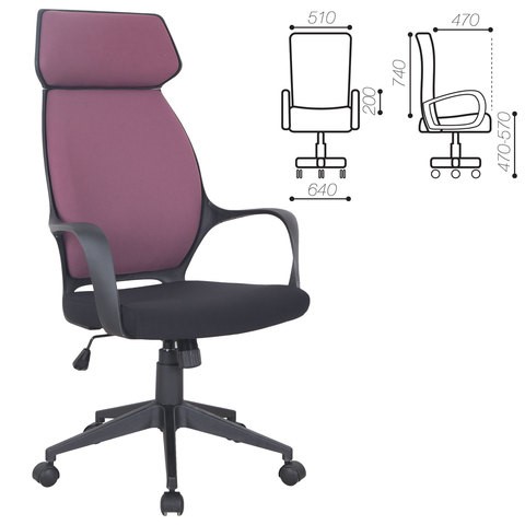 Кресло компьютерное Brabix Premium Galaxy EX-519 (ткань, черное/терракотовое) 531570 в Магадане - изображение 1