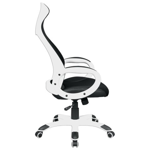 Офисное кресло Brabix Premium Genesis EX-517 (пластик белый, ткань/экокожа/сетка черная) 531573 в Магадане - изображение 2