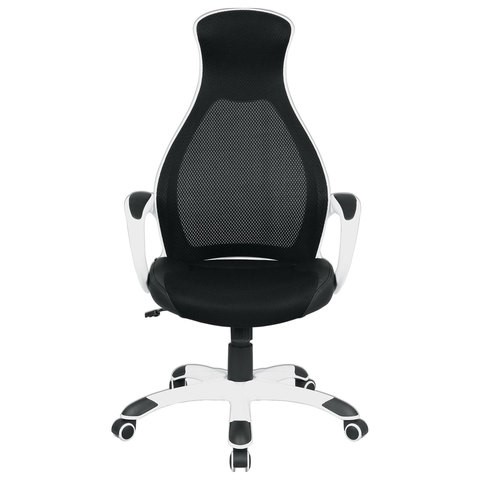 Офисное кресло Brabix Premium Genesis EX-517 (пластик белый, ткань/экокожа/сетка черная) 531573 в Магадане - изображение 3