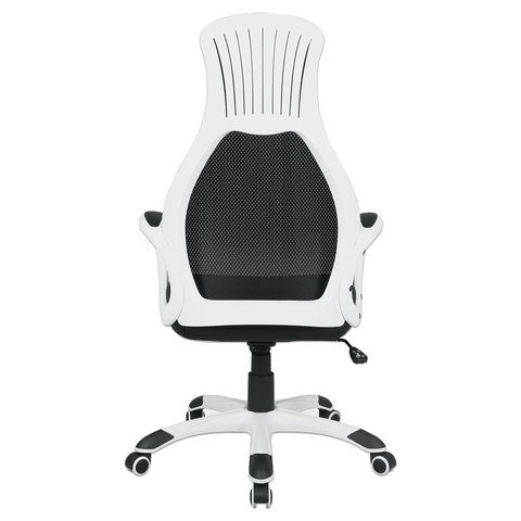 Офисное кресло Brabix Premium Genesis EX-517 (пластик белый, ткань/экокожа/сетка черная) 531573 в Магадане - изображение 4
