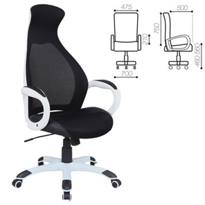 Офисное кресло Brabix Premium Genesis EX-517 (пластик белый, ткань/экокожа/сетка черная) 531573 в Магадане - предосмотр 1