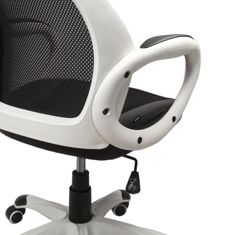 Офисное кресло Brabix Premium Genesis EX-517 (пластик белый, ткань/экокожа/сетка черная) 531573 в Магадане - изображение 5