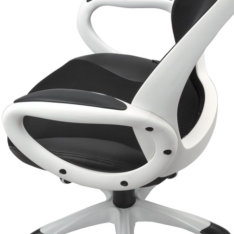 Офисное кресло Brabix Premium Genesis EX-517 (пластик белый, ткань/экокожа/сетка черная) 531573 в Магадане - изображение 6