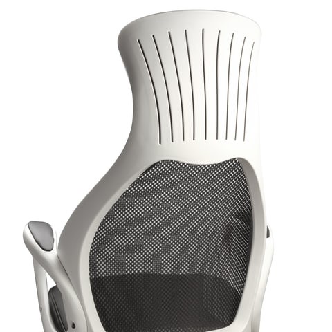 Офисное кресло Brabix Premium Genesis EX-517 (пластик белый, ткань/экокожа/сетка черная) 531573 в Магадане - изображение 7