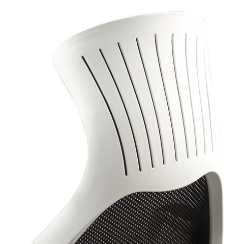 Офисное кресло Brabix Premium Genesis EX-517 (пластик белый, ткань/экокожа/сетка черная) 531573 в Магадане - изображение 8