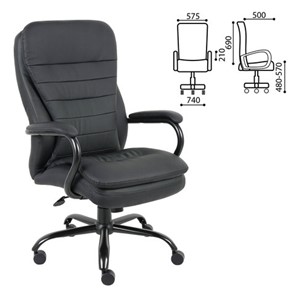 Офисное кресло BRABIX PREMIUM "Heavy Duty HD-001", усиленное, НАГРУЗКА до 200 кг, экокожа, 531015 в Магадане - предосмотр 1