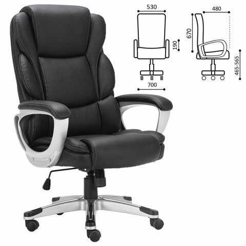 Кресло компьютерное Brabix Premium Rest EX-555 (пружинный блок, экокожа, черное) 531938 в Магадане - изображение 17