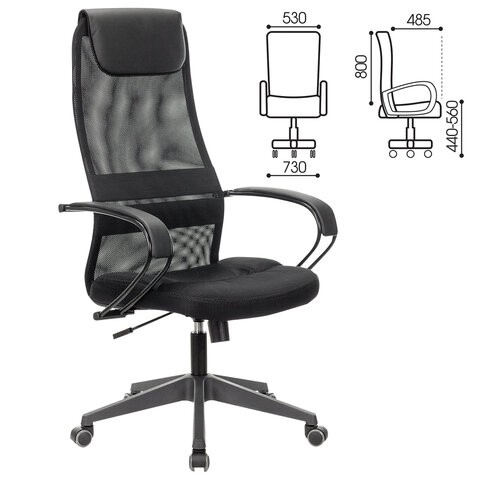 Компьютерное кресло Brabix Premium Stalker EX-608 PL (ткань-сетка/кожзам, черное) 532090 в Магадане - изображение 11