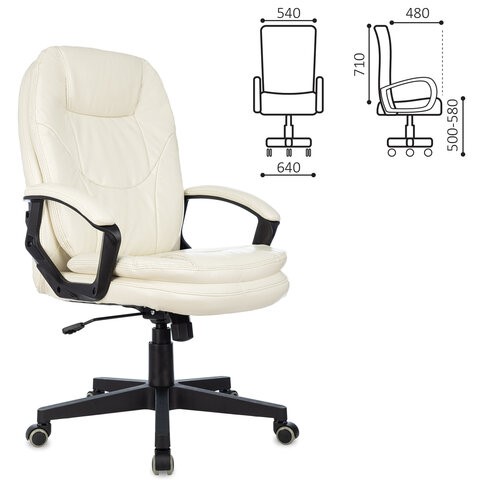 Кресло офисное Brabix Premium Trend EX-568 (экокожа, бежевое) 532102 в Магадане - изображение 4