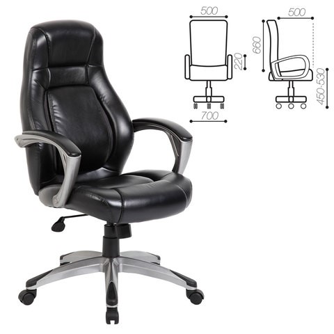 Офисное кресло BRABIX PREMIUM "Turbo EX-569", экокожа, спортивный дизайн, черное, 531014 в Магадане - изображение 1