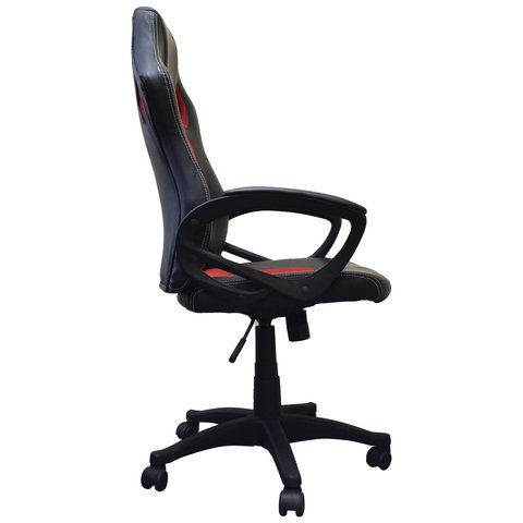 Кресло компьютерное Brabix Rider EX-544 (экокожа черная/ткань красная) 531583 в Магадане - изображение 2