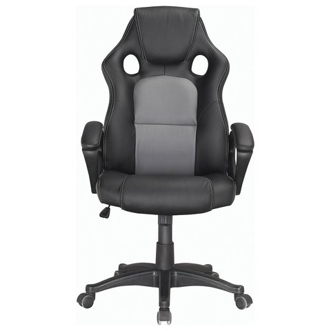 Офисное кресло Brabix Rider Plus EX-544 КОМФОРТ (экокожа, черное/серое) 531582 в Магадане - изображение 2