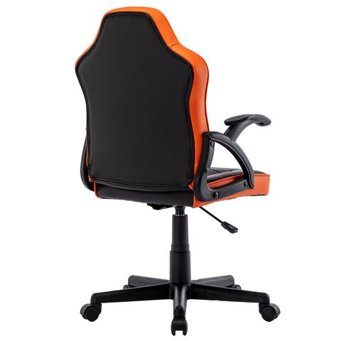 Кресло компьютерное BRABIX "Shark GM-203", экокожа, черное/оранжевое, 532513 в Магадане - изображение 2