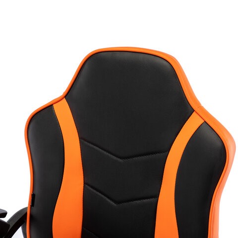 Кресло компьютерное BRABIX "Shark GM-203", экокожа, черное/оранжевое, 532513 в Магадане - изображение 9