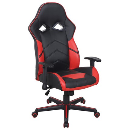 Офисное кресло BRABIX "Storm GM-006", регулируемые подлокотники, экокожа, черное/красное, 532500 в Магадане - изображение