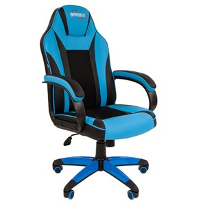 Офисное кресло BRABIX "Tanto GM-171", TW/экокожа, черное/голубое, 532575, 7083503 в Магадане