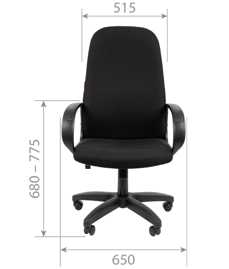 Кресло компьютерное CHAIRMAN 279T, ткань Т-08 черный в Магадане - изображение 3