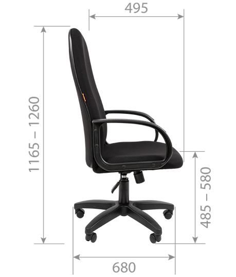 Кресло компьютерное CHAIRMAN 279T, ткань Т-08 черный в Магадане - изображение 4