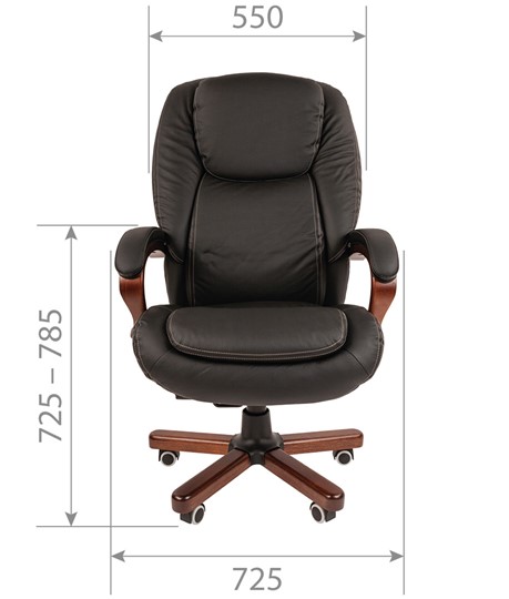 Кресло CHAIRMAN 408 кожа черная в Магадане - изображение 1