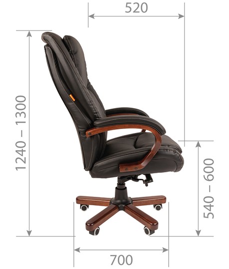 Кресло CHAIRMAN 408 кожа черная в Магадане - изображение 2