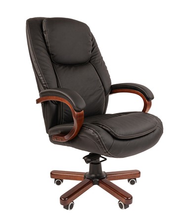 Кресло CHAIRMAN 408 кожа черная в Магадане - изображение