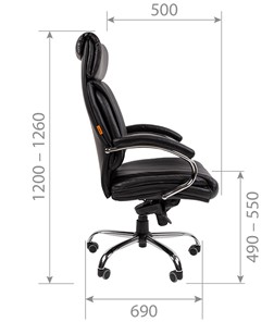 Кресло компьютерное CHAIRMAN 423 Экокожа черная в Магадане - предосмотр 4