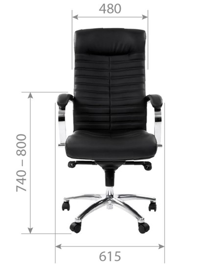 Кресло офисное CHAIRMAN 480 экожа черная в Магадане - изображение 3