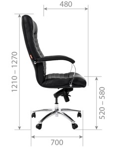 Кресло офисное CHAIRMAN 480 экожа черная в Магадане - предосмотр 4