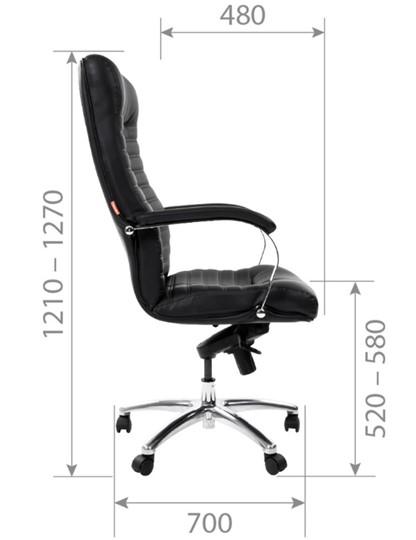 Кресло офисное CHAIRMAN 480 экожа черная в Магадане - изображение 4