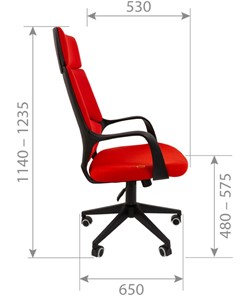 Кресло компьютерное CHAIRMAN 525, красное в Магадане - предосмотр 4